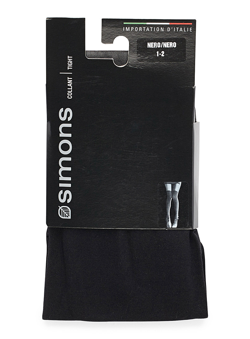 Simons Black Illusion thigh-high tights for women