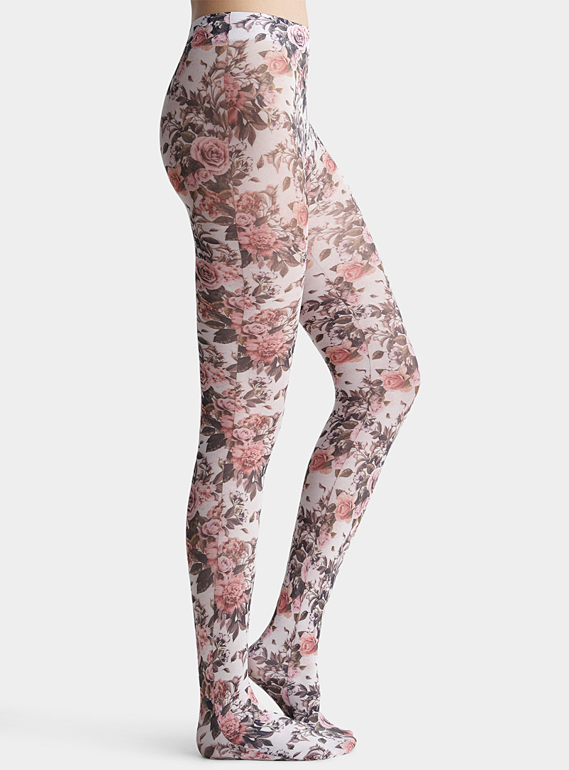 Opulent flower microfibre tights, Simons, Shop Women's Tights Online