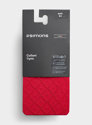 Simons Red Mini-diamond and check tights <b>Exclusive collection from Italy</b> for women