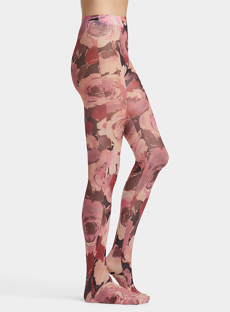 Simons Pink Expressive print tights for women
