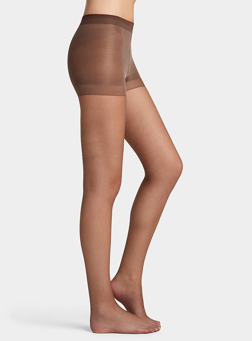 Dim Style Black Women's voile mesh tights with contrasting lines