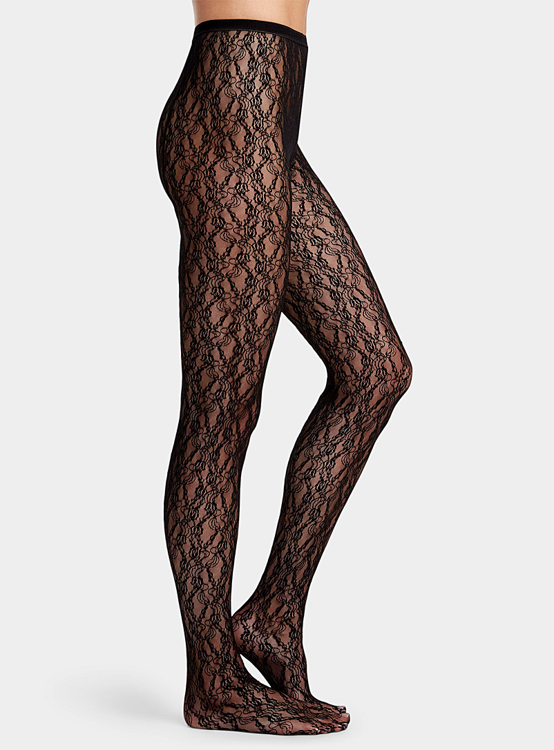 Fancy printed tights with black seams 20D Dim Style