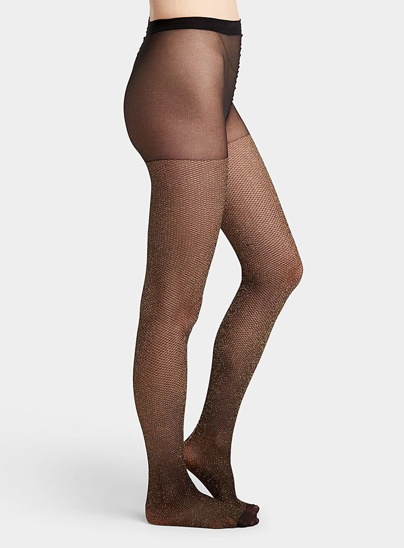 Simons Oxford Shimmery fishnet pantyhose for women