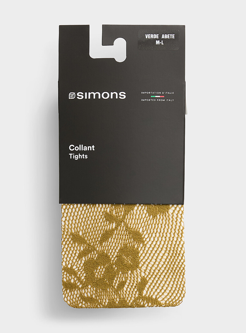Simons: Le collant r&eacute;sille fleurs <b>Collection exclusive d'Italie</b> Noir pour femme