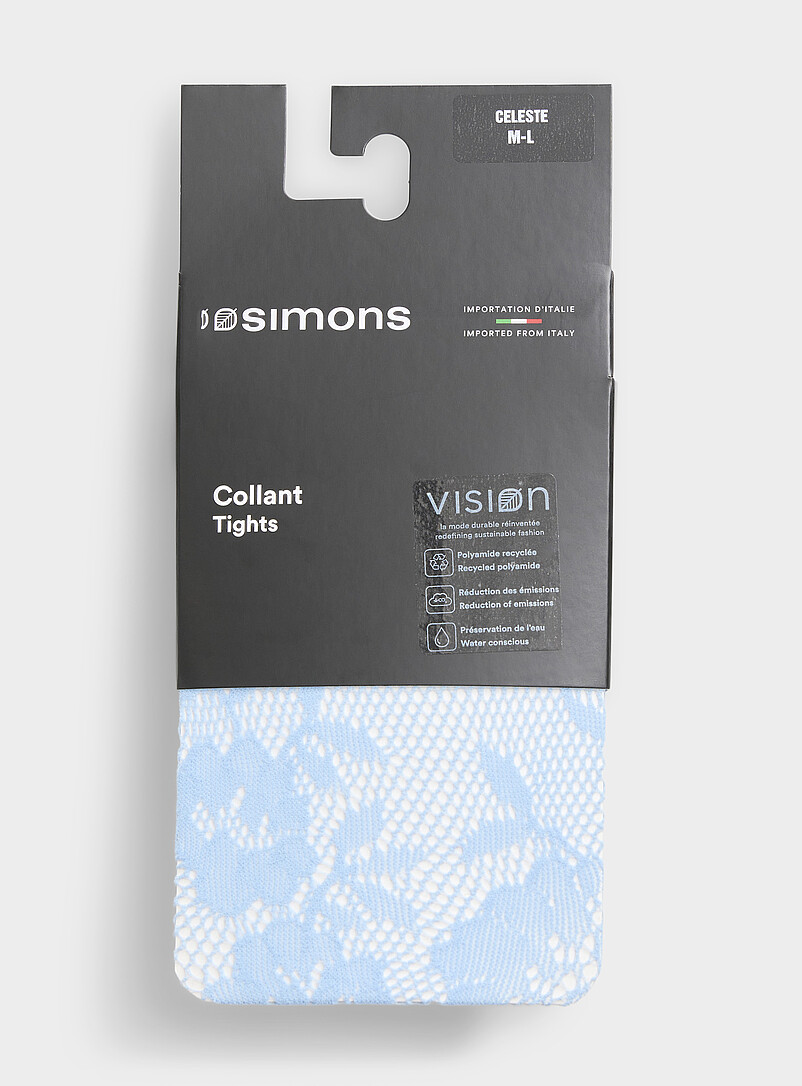 Simons: Le collant r&eacute;sille fleurs <b>Collection exclusive d'Italie</b> Noir pour femme