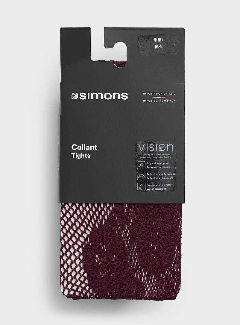 Simons: Le collant r&eacute;sille fleurs <b>Collection exclusive d'Italie</b> Noir pour femme