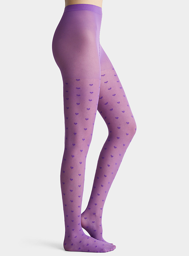  Other Stories sheer heart print tights in black