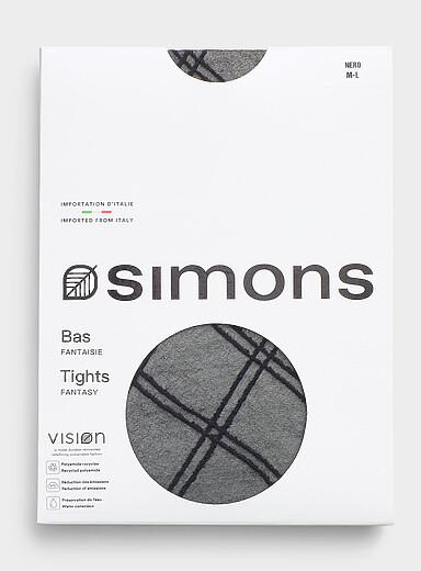 Simons Black Double check pantyhose <b>Exclusive collection from Italy</b> for women