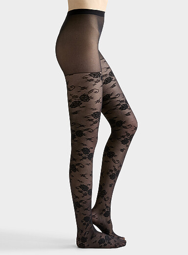 Le collant diaphane dentelle de fleurs <b>Collection exclusive d'Italie</b>