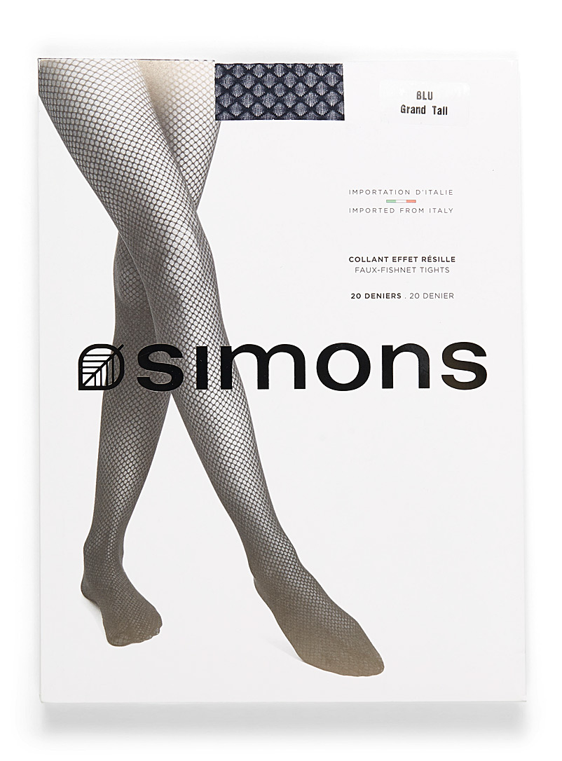 Simons Marine Blue Fishnet-like pantyhose for women
