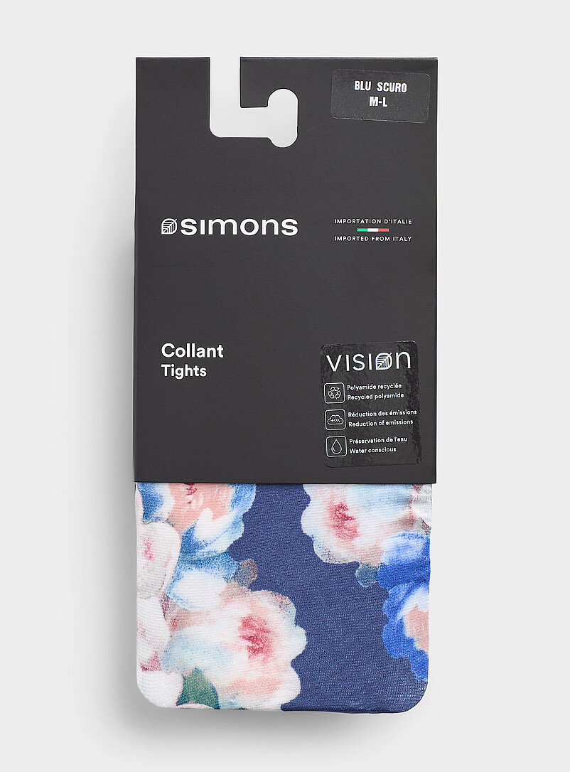 Large colourful flower tights Exclusive collection from Italy product image 2