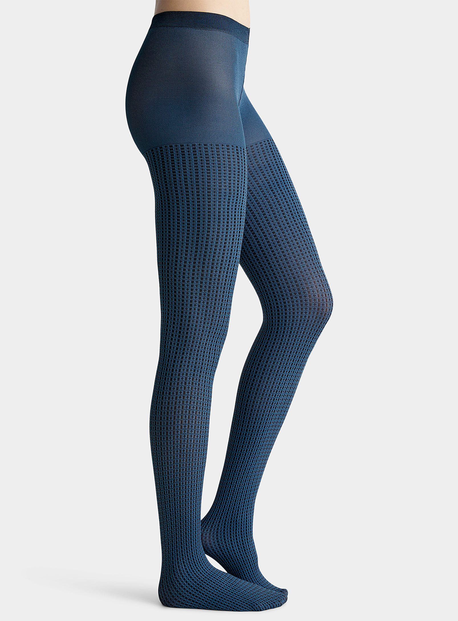 Simons - Women's Check mini pattern opaque tights