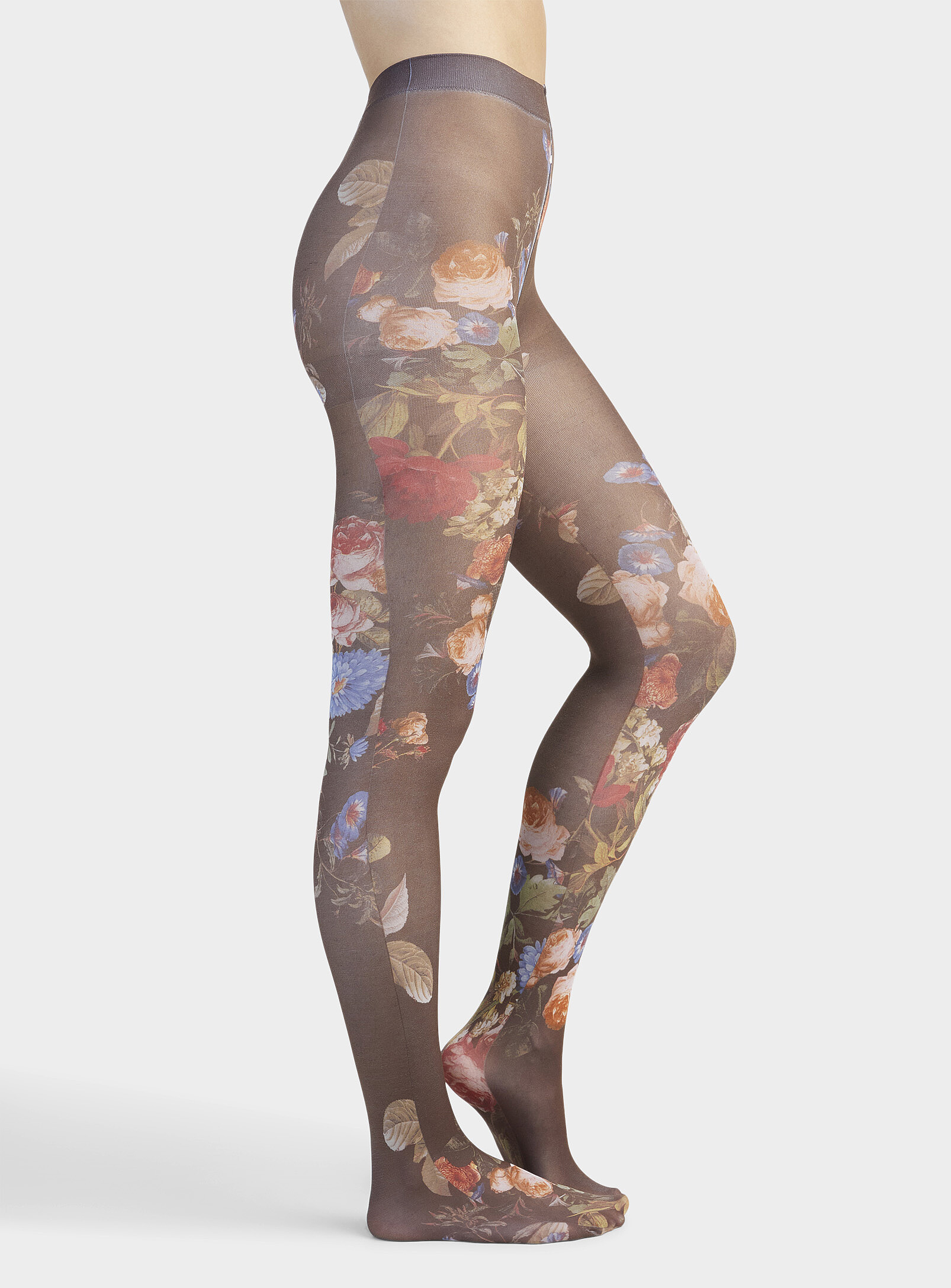 Simon's Floral Tights In Patterned Blue | ModeSens