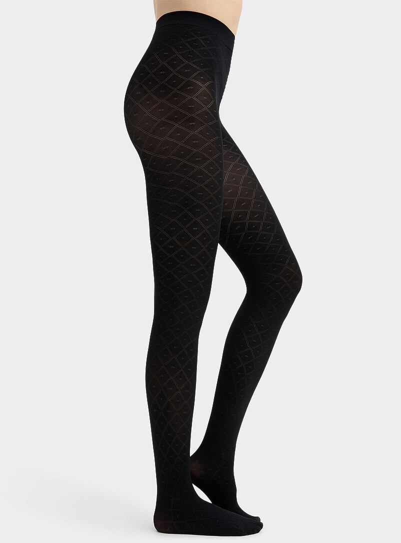 Mini-diamond and check tights Exclusive collection from Italy product image (primary)