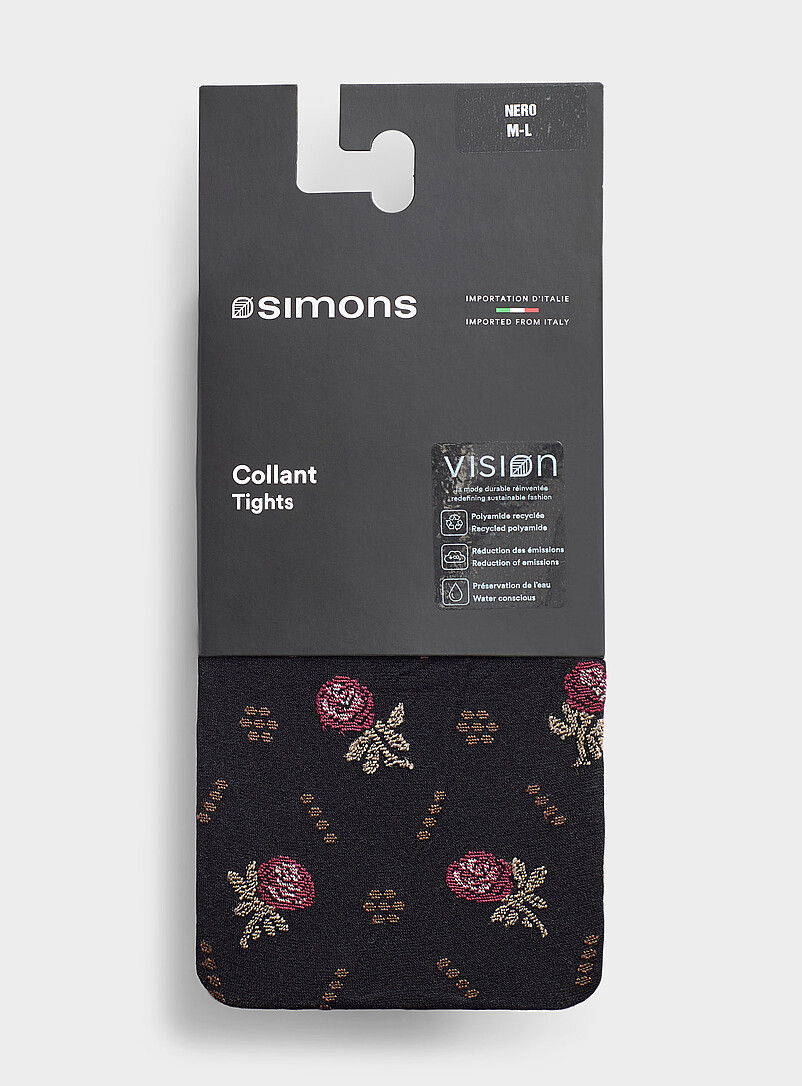 Contrast flower tights Exclusive collection from Italy product image 2