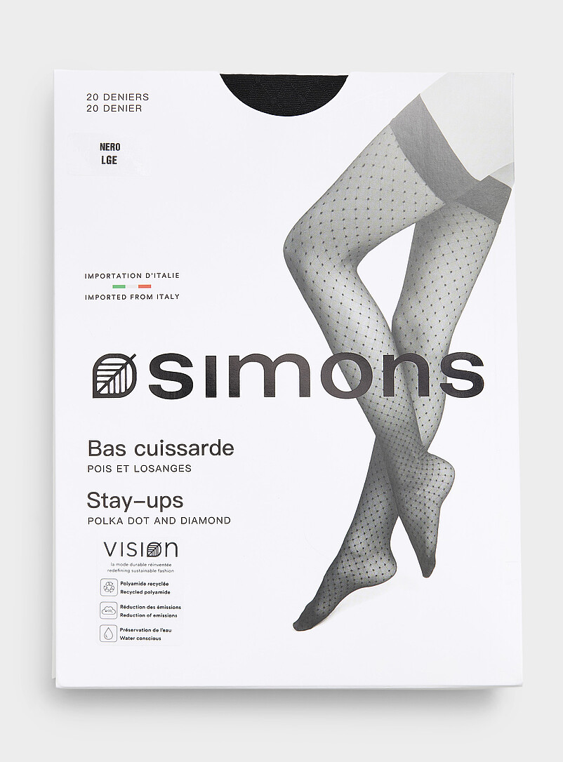 Polka dot and grid thigh-highs Exclusive collection from Italy product image 2