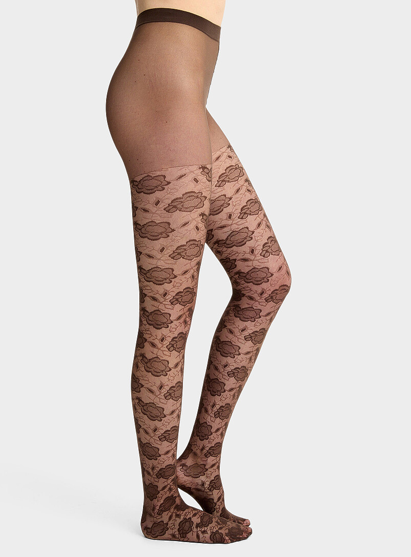 Rose Lace Pantyhose Exclusive Collection From Italy