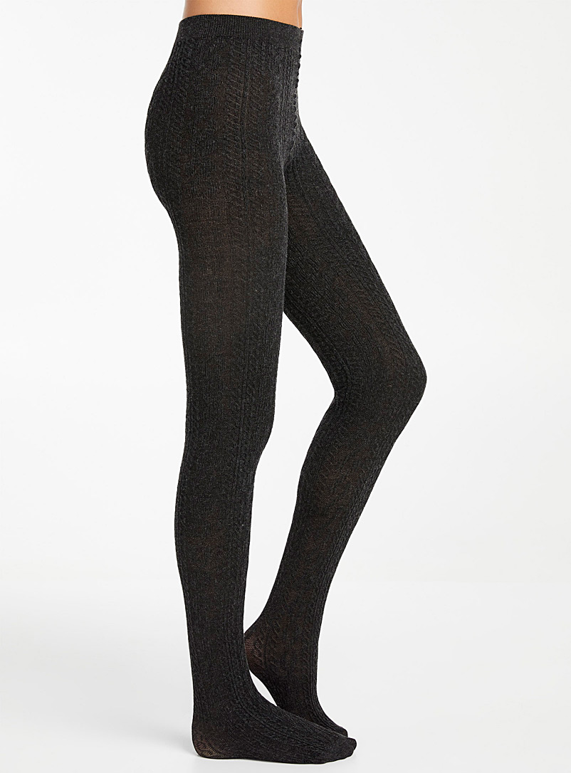 Twisted Cable Knit Tights Simons Shop Women S Tights Online Simons