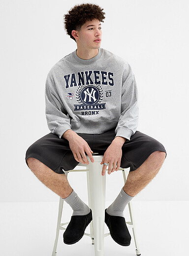 New Era: Le sweat court Knicks Gris pour homme