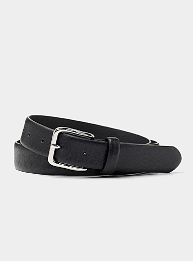 Men's Black Leather Belt - Mitchell