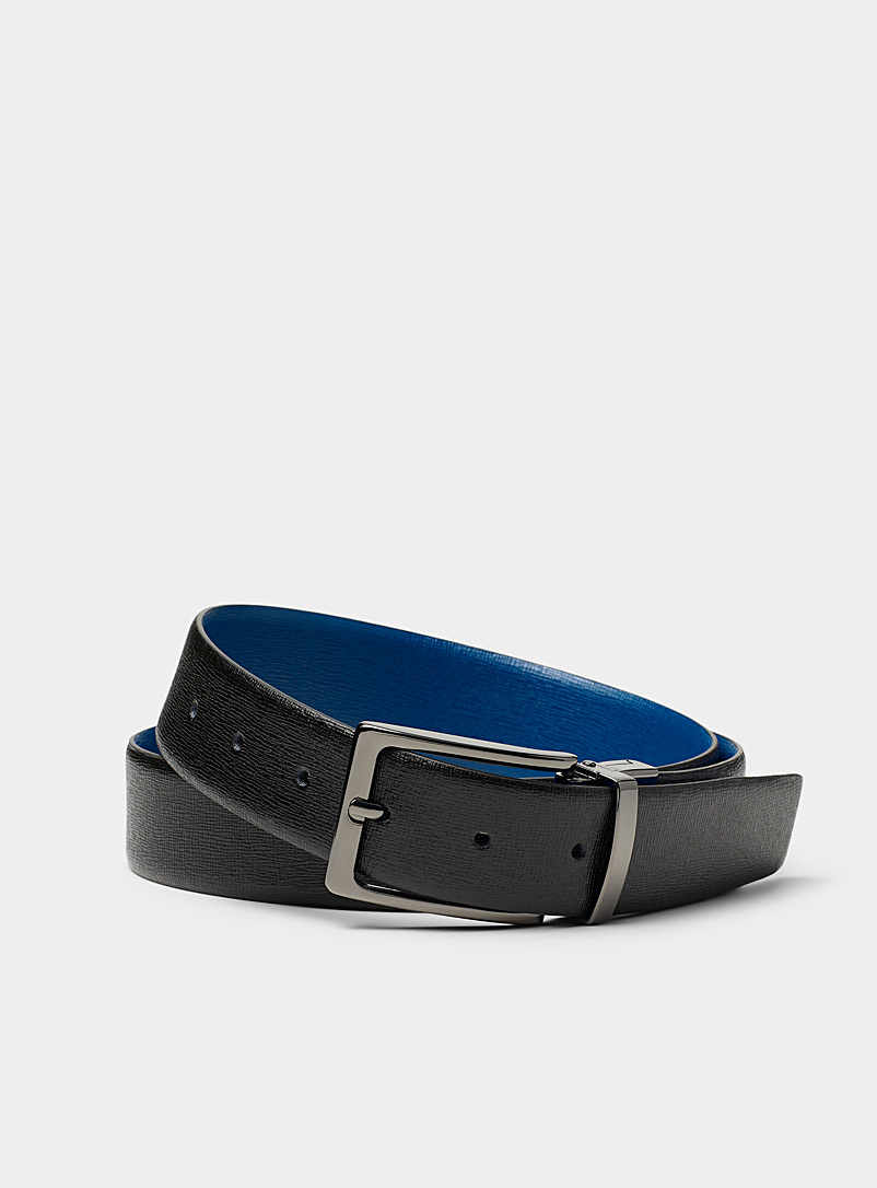 Le 31: La ceinture réversible cuir italien Bleu pour homme