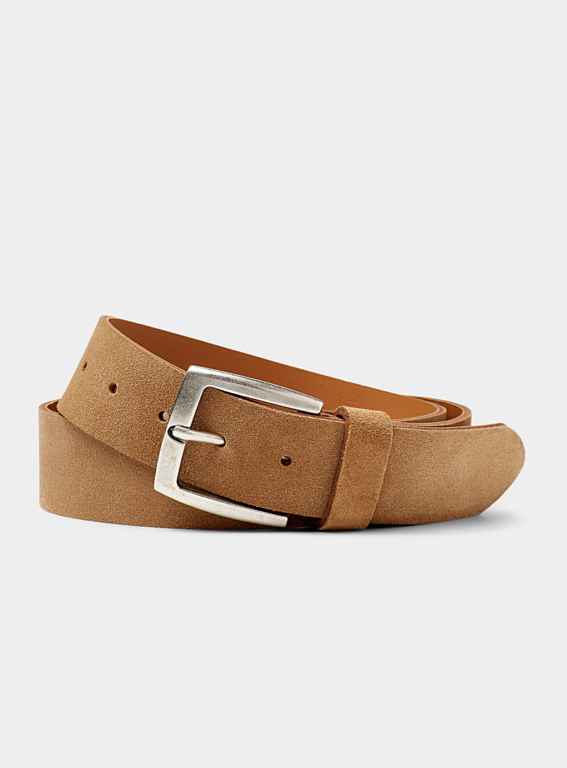 Le 31 Sand Wide suede belt Exclusive collection from Italy for men