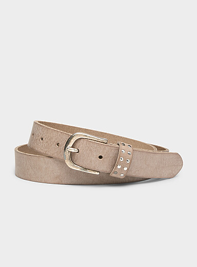 La ceinture taupe d&eacute;tail clout&eacute; <b>Collection exclusive d'Italie</b>
