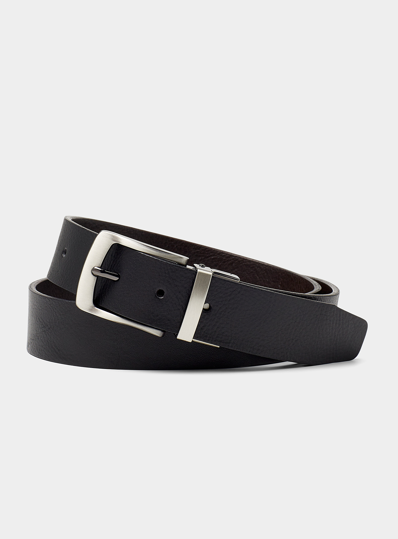 Le 31 Reversible Leather Belt Exclusive Collection From Italy In Black