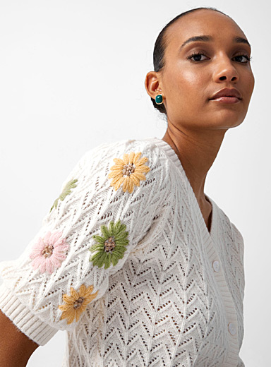 Gilet Femme Brodé Fleurs Hoomall - Sans Manches, Léger Et Élégant - Printemps/Été