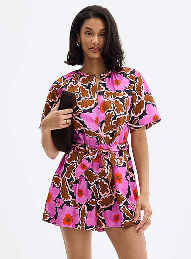 Fascinating florals belted romper