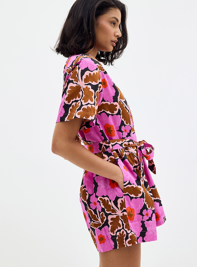FRNCH: Le combishort ceintur&eacute; floraison fascinante Assorti pour femme