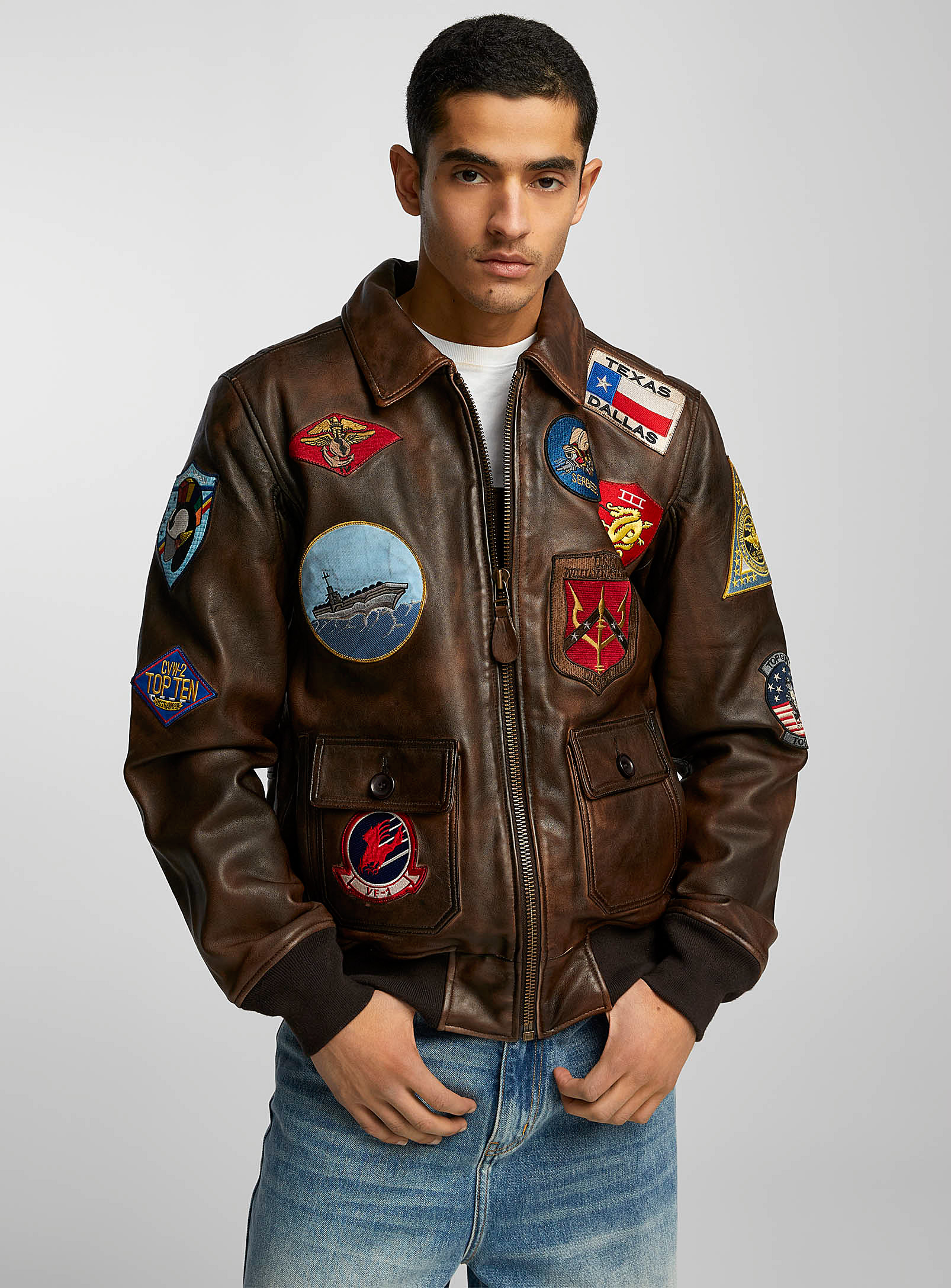 Le 31 - Men's Leather aviator jacket
