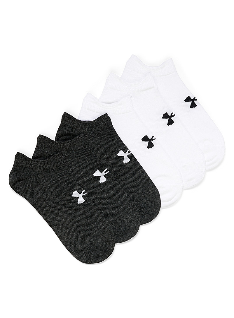 Under Armour Black Essential invisible ped socks Set of 6 for women