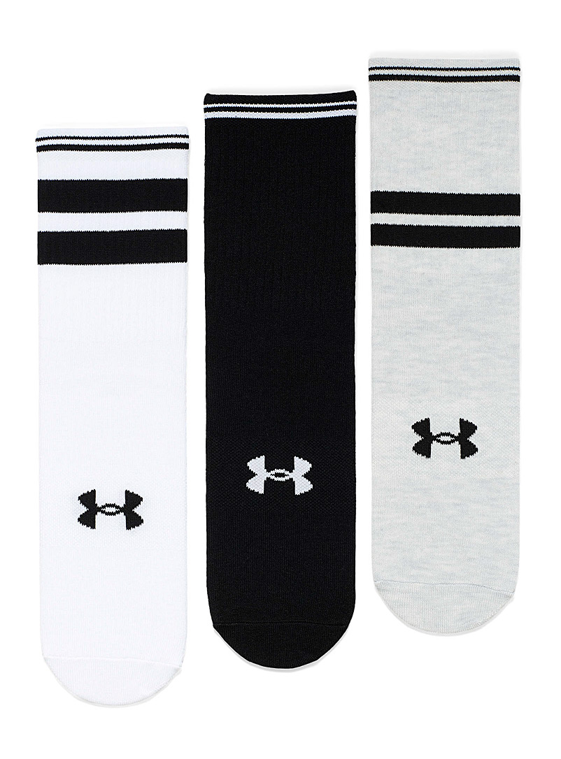 Under Armour Black Sporty ribbed ankle socks Set of 3 for women