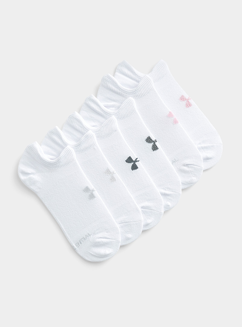 Under Armour White No Show soft ped socks Set of 6 for women
