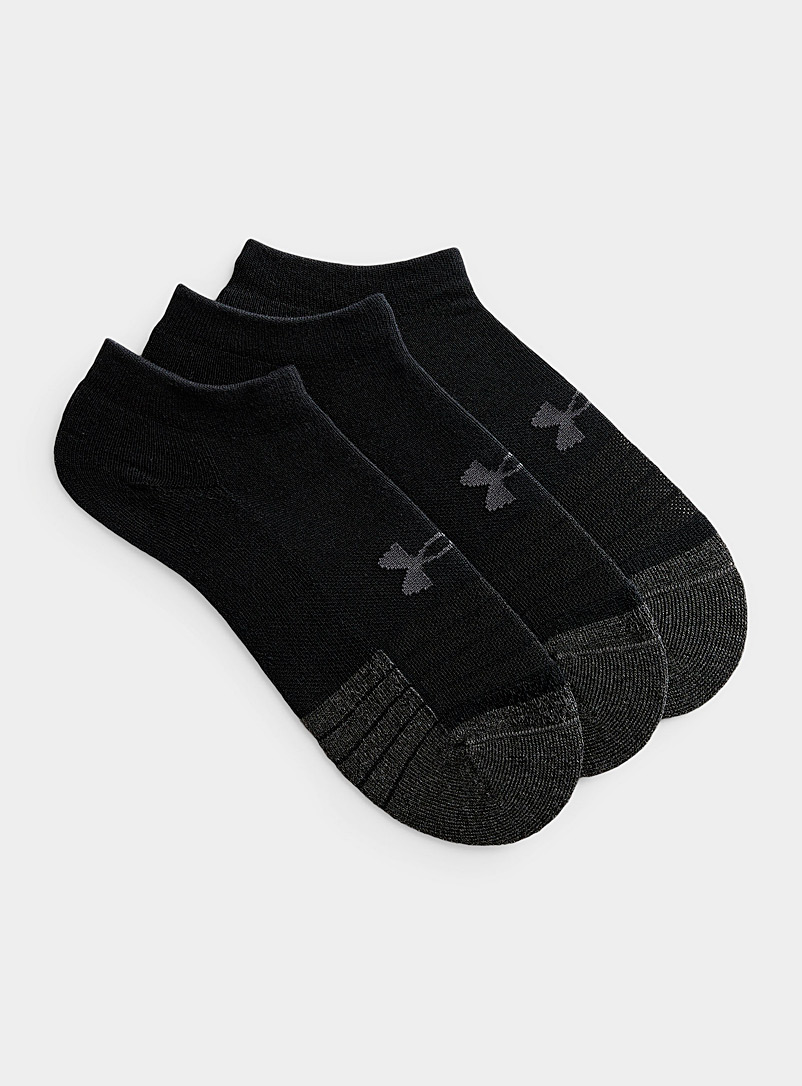 Under Armour Black UA Performance training ped socks Set of 3 for men
