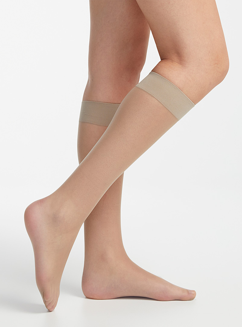 Simons Black Run-resistant knee-highs for women