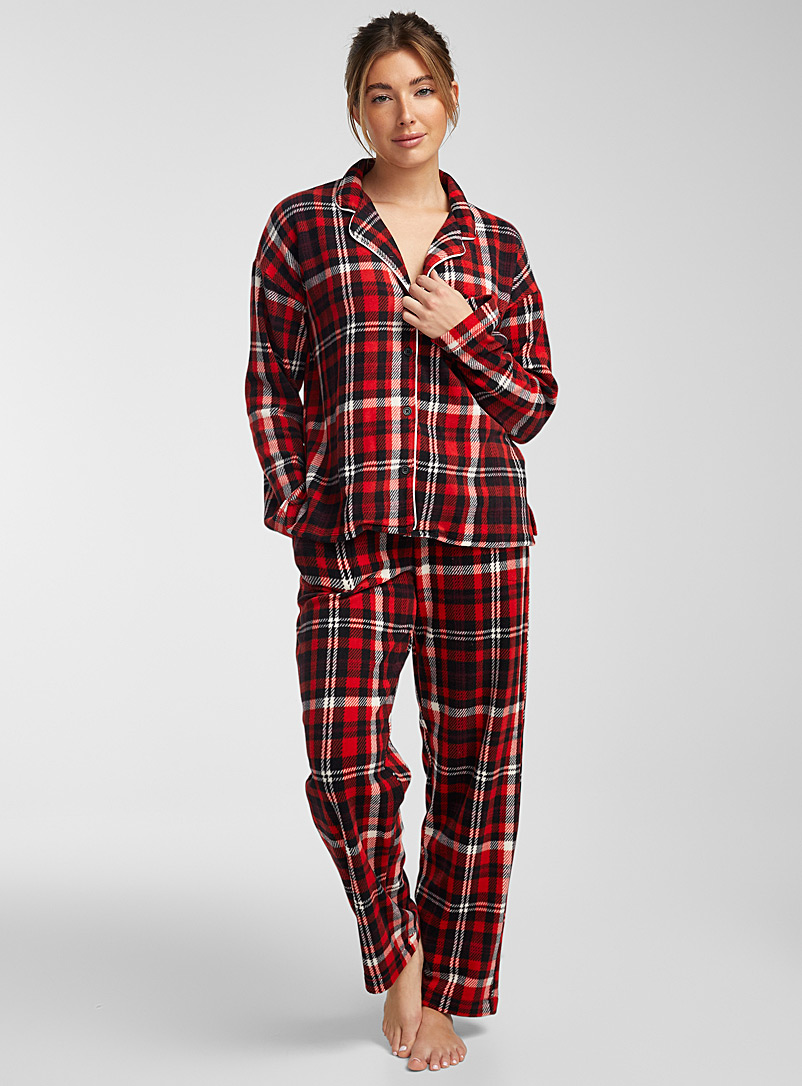 DKNY: L'ensemble pyjama motif polaire Rouge à motifs pour femme