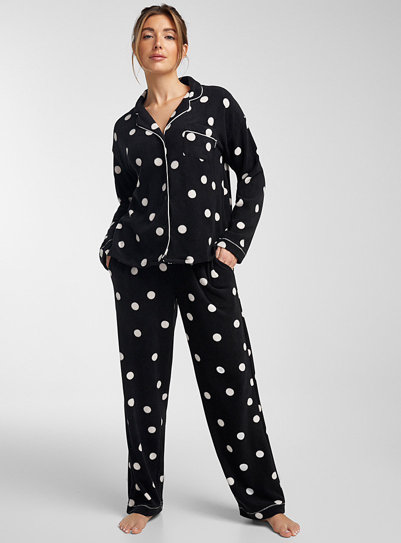DKNY: L'ensemble pyjama motif polaire Noir à motifs pour femme
