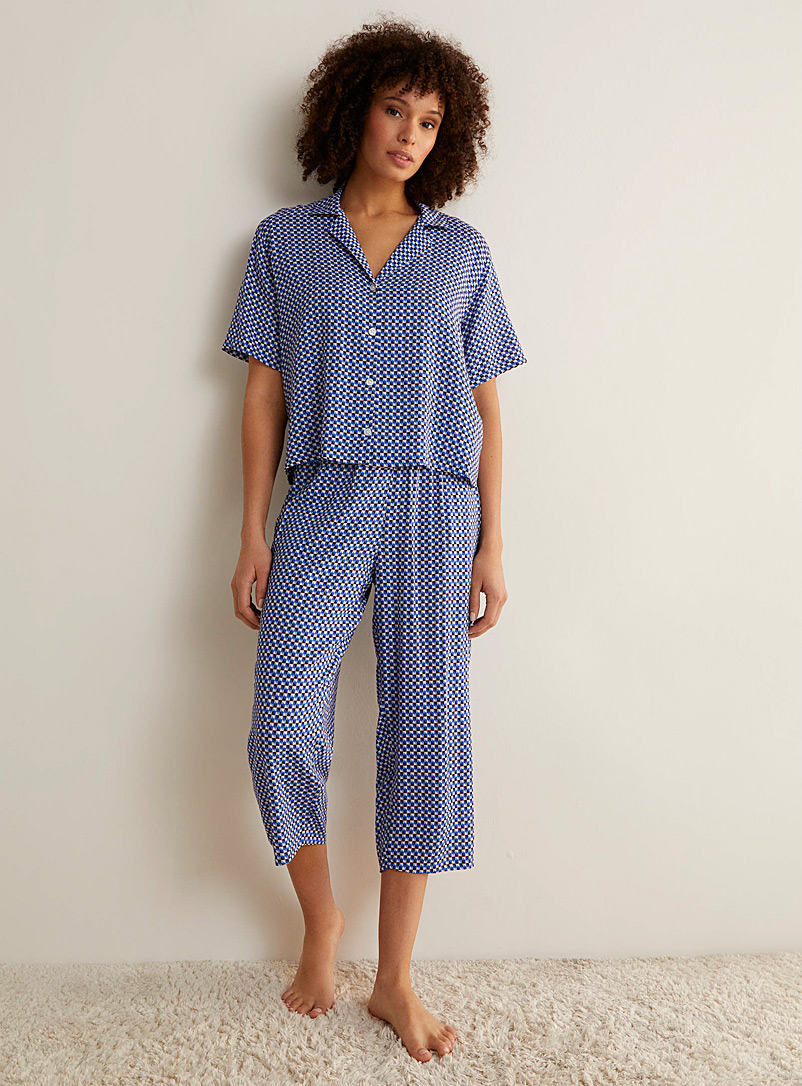 DKNY Patterned Blue Retro mini pattern pyjama set for women