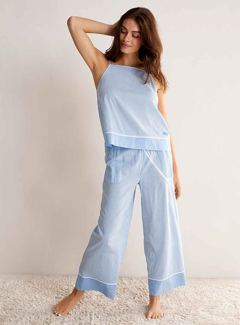 DKNY Blue Blue stripes pyjama set for women