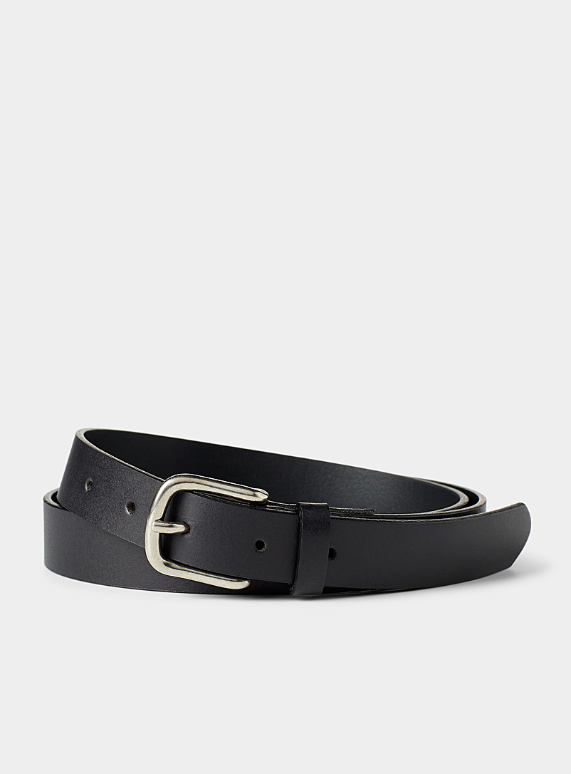 Le 31: La ceinture cuir italien boucle arrondie Noir pour homme
