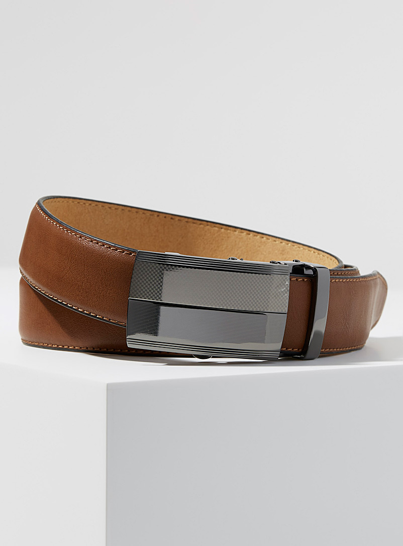 Le 31 Fawn Micro-pattern automatic belt for men