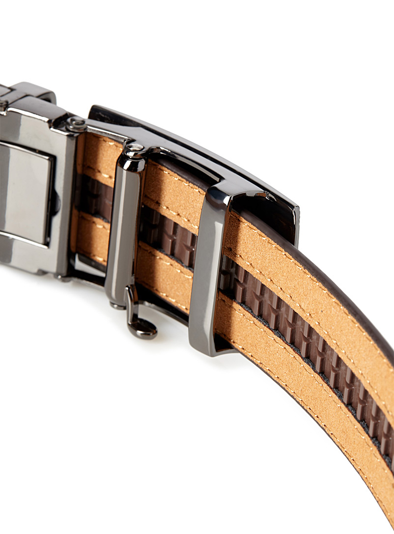 Le 31 Black Micro-pattern automatic belt for men