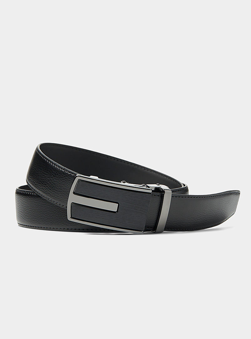 Le 31 Black Two-metal automatic belt for men