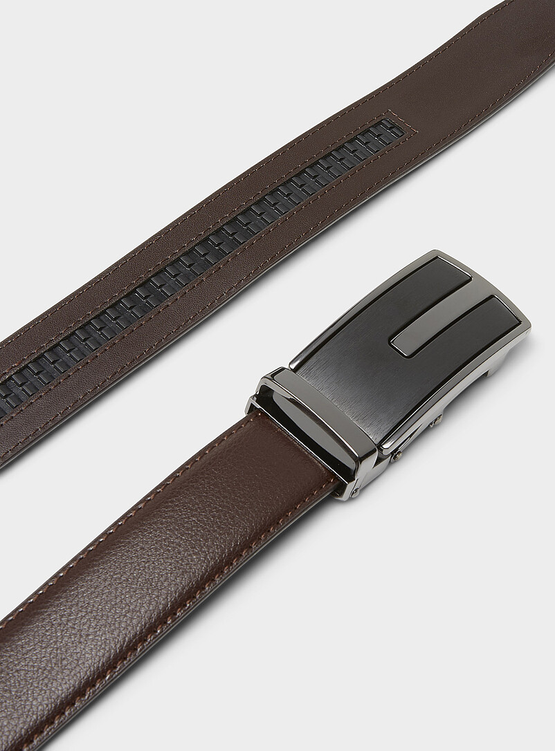Le 31 Black Two-metal automatic belt for men