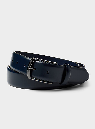 Le 31: La ceinture cuir authentique Bleu marine - Bleu nuit pour homme