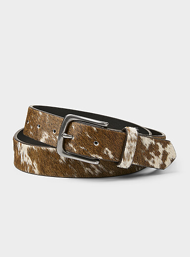 Pony hair leather belt