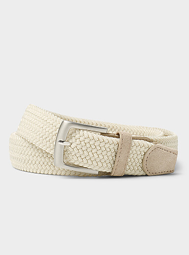 Le 31: La ceinture tress&eacute;e Ivoire - Beige cr&egrave;me pour homme