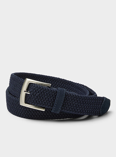 Le 31 Navy/Midnight Blue Braided belt for men